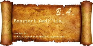 Beszteri Amália névjegykártya